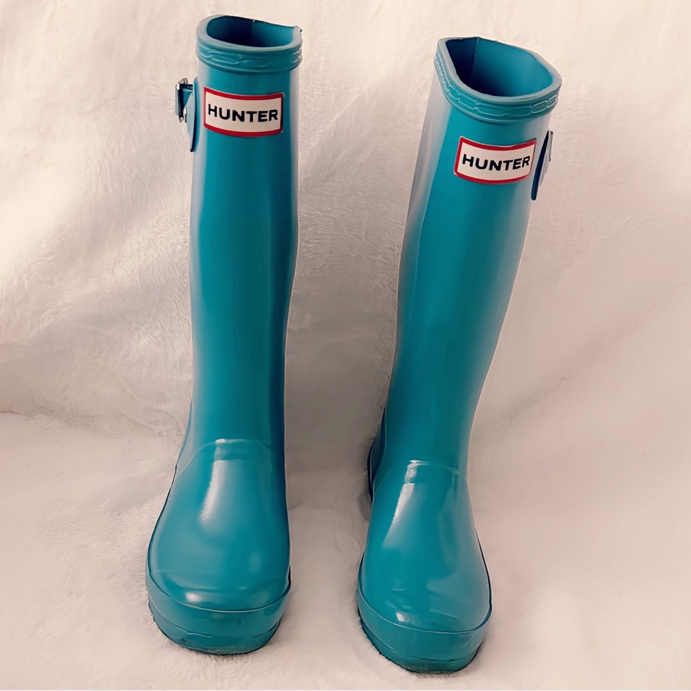 Hunter Original Gloss Rain Boot Bottle Blue us 2B /3G  EU 33
